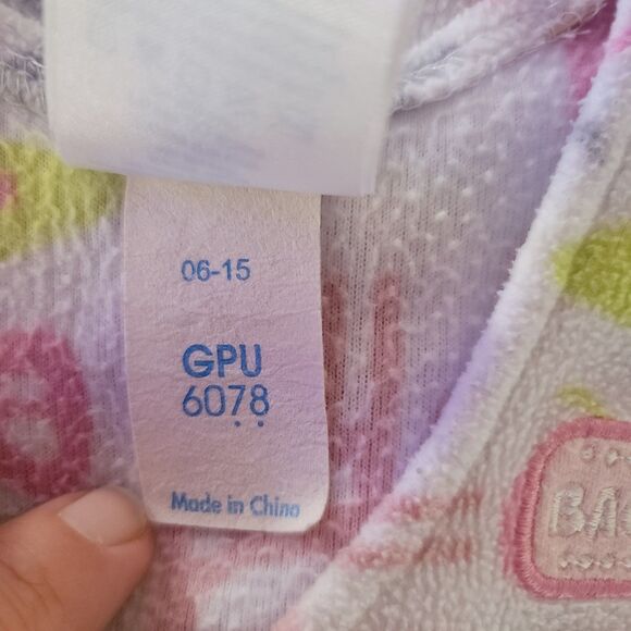 Halo SleepSack Wearable Blanket Medium Fleece 6-12 Months White w/ pink & green - Picture 4 of 4